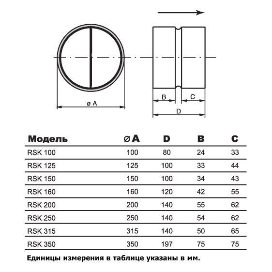 RSK-160 клапан обратный