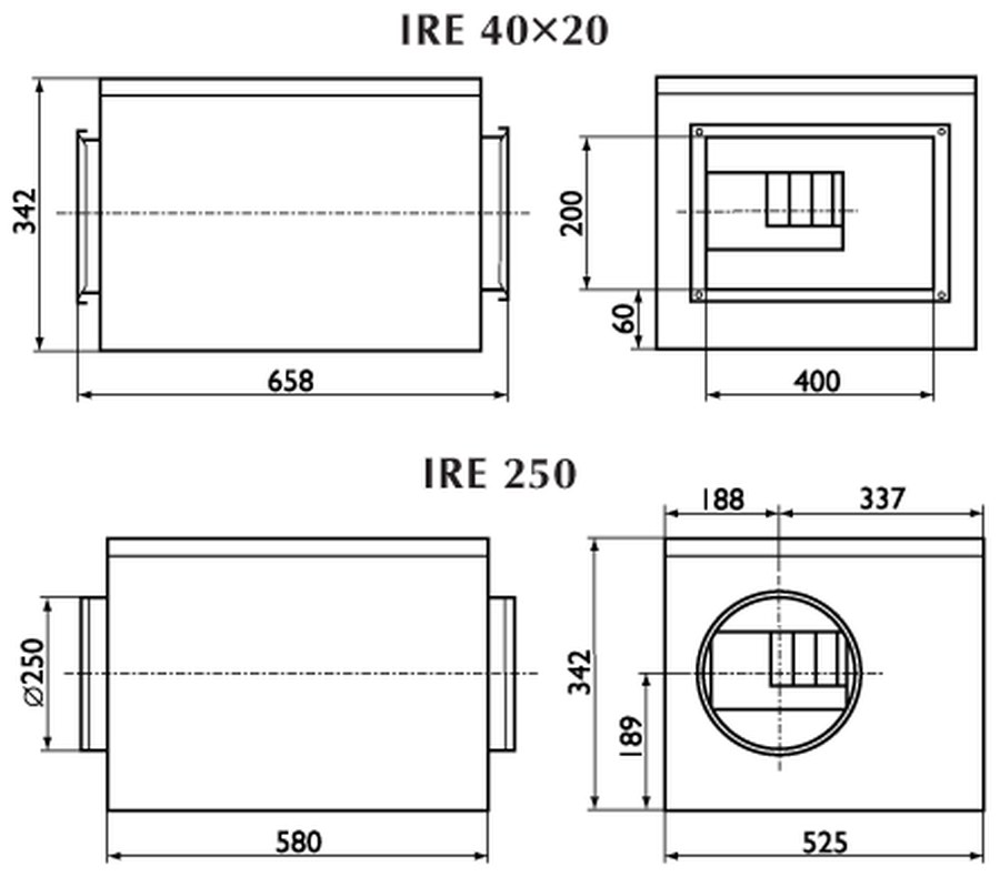 Вентиляторы в изолированном корпусе Ostberg IRE 40x20 / 250