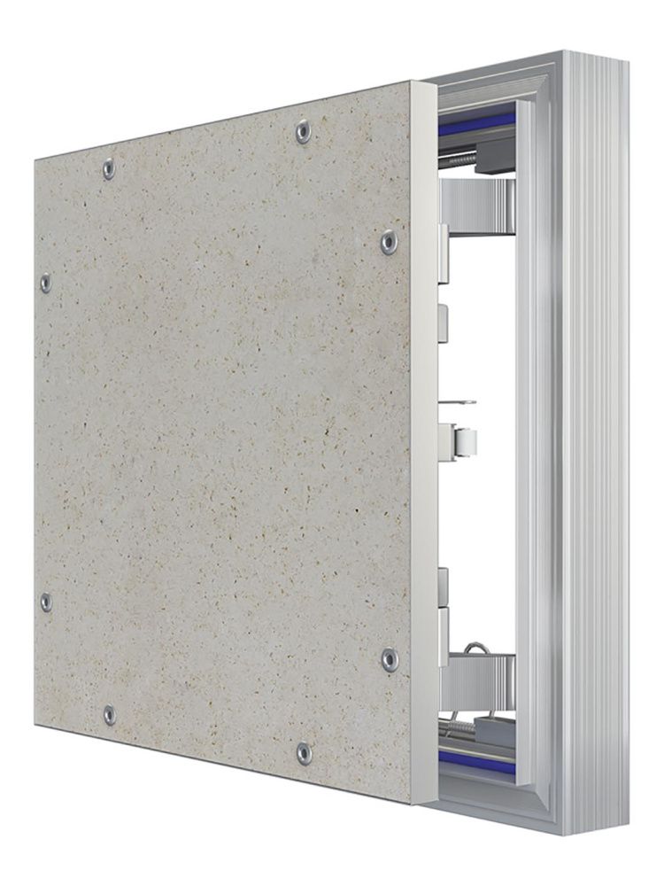 Люк ревизионный D Ceramo Optimum 300х300 скрытый монтаж петля алюминий EVECS