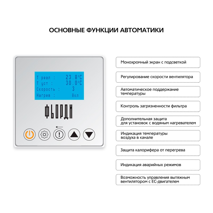 Приточная установка ФЬОРДИ ВПУ 2500 EC W-BLG